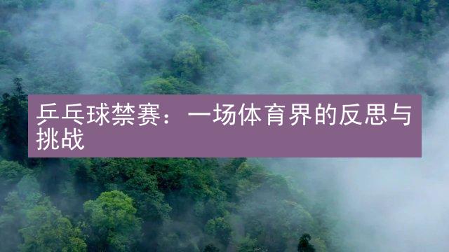 乒乓球禁赛：一场体育界的反思与挑战